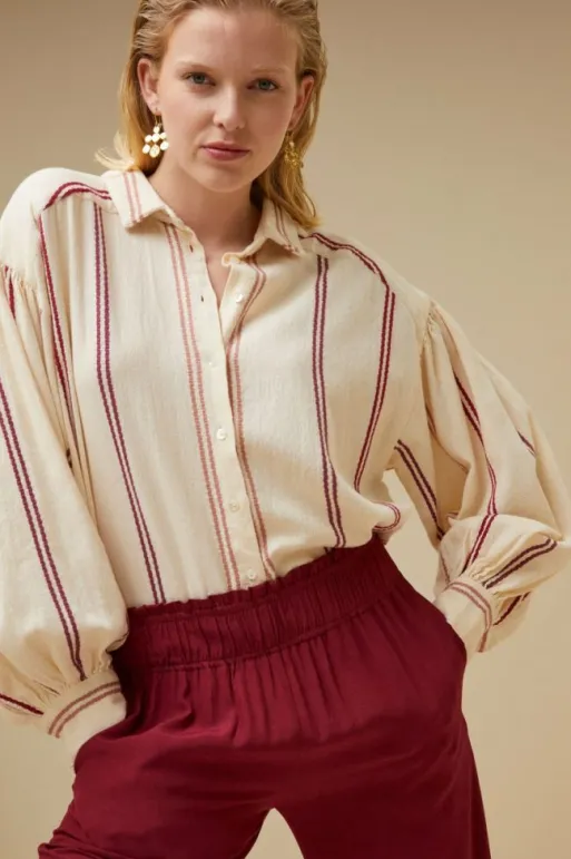 By bar Blouses*sarah short athia blouse | grenache