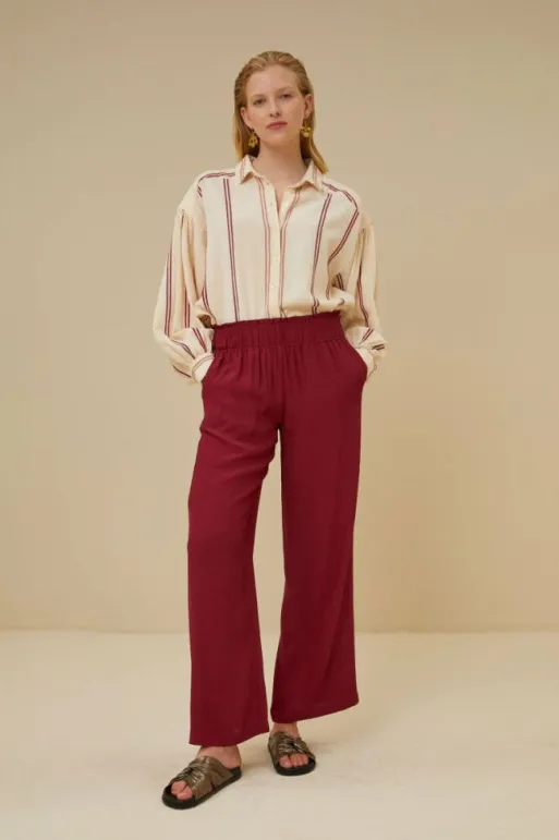 By bar Blouses*sarah short athia blouse | grenache