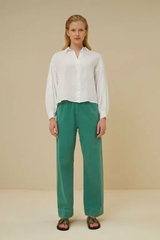 By bar Blouses*sarah short linen blouse | bright white