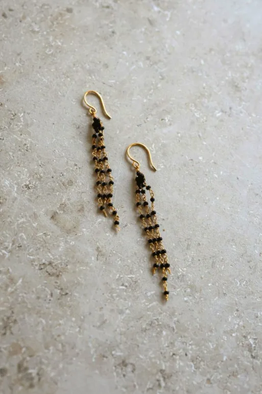 By bar Earrings*sterre earring | black