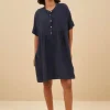 By bar Dresses*tais linen dress | midnight