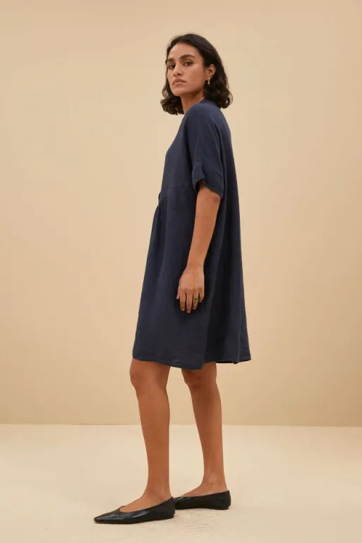 By bar Dresses*tais linen dress | midnight