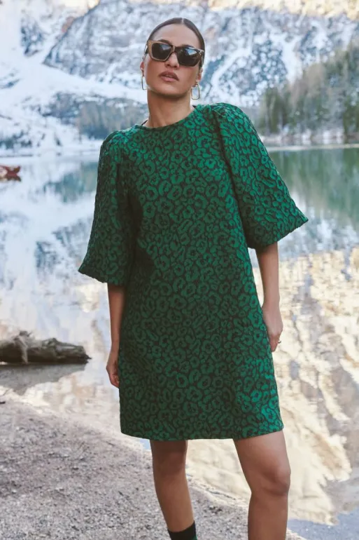 By bar Dresses*zasu leo dress | green panter print